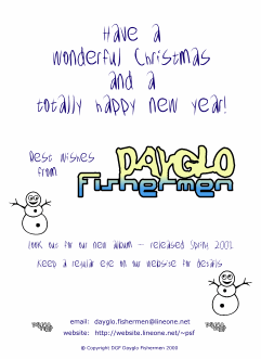 Dayglo Fishermen - Christmas Card Inside Greeting 2000