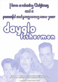 Dayglo Fishermen - Christmas Card Inside Greeting 2001