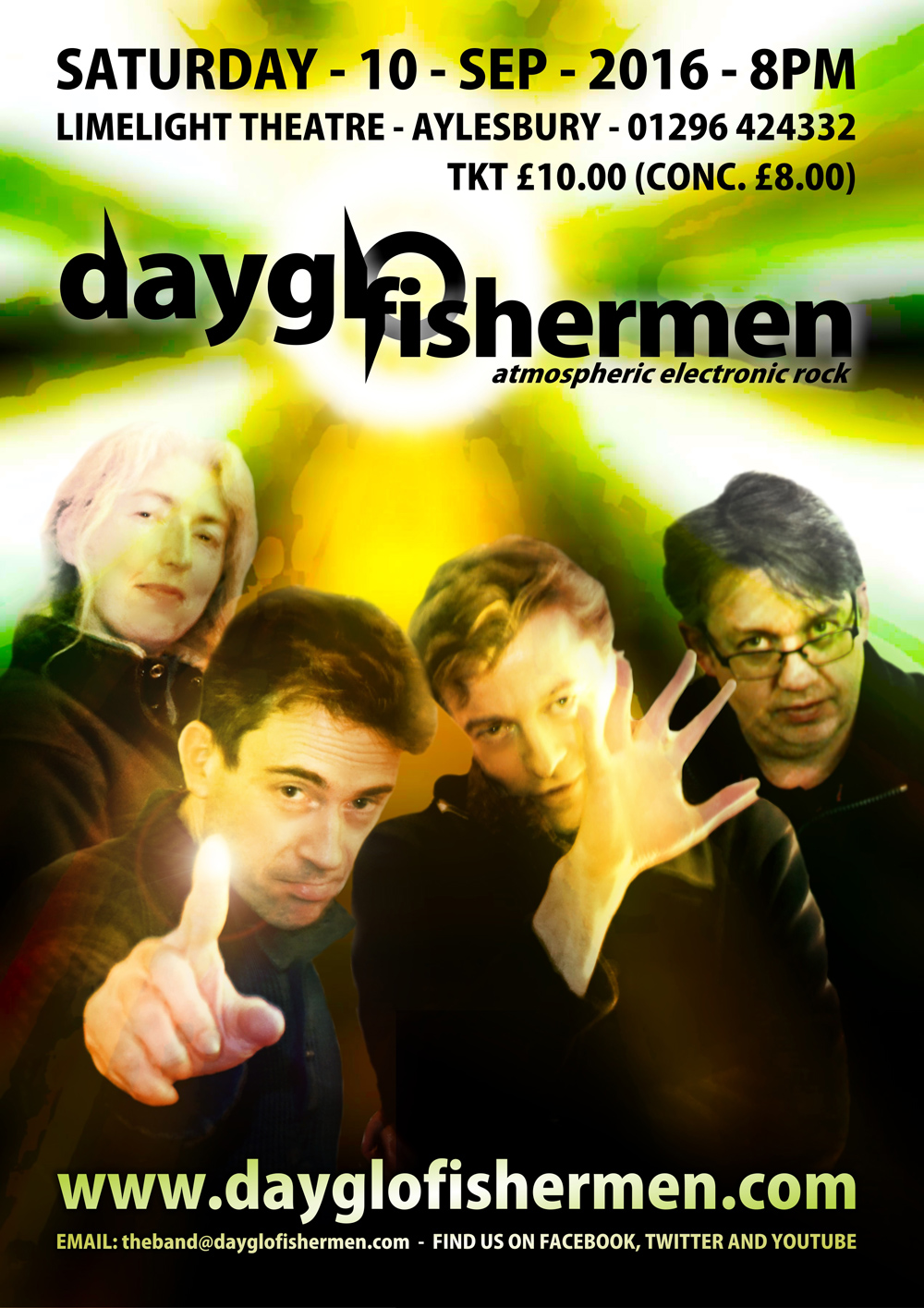 Dayglo Fishermen Limelight concert promotional poster 2016