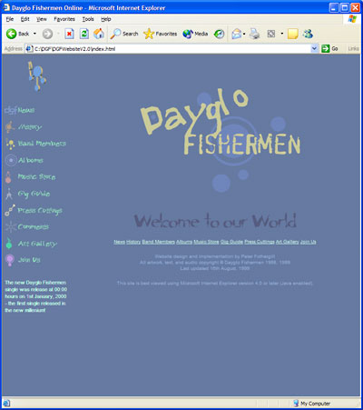 Dayglo Fishermen Homepage, November 1998 - November 1999