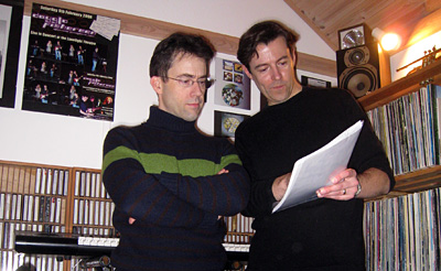 Peter Fothergill and Richard Burton prepare for a master mix