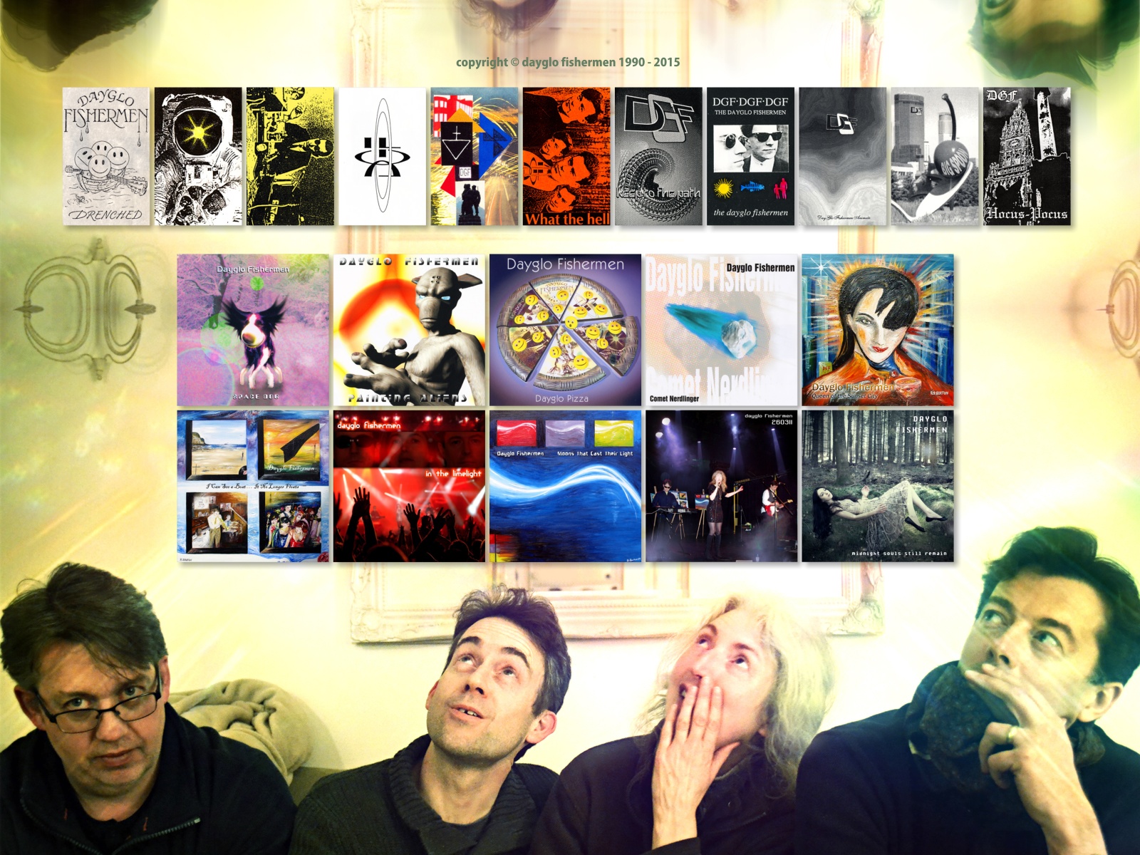 Dayglo Fishermen - Group Photo - Sean Wills, Peter Fothergill, Ginny Owens and Richard Burton